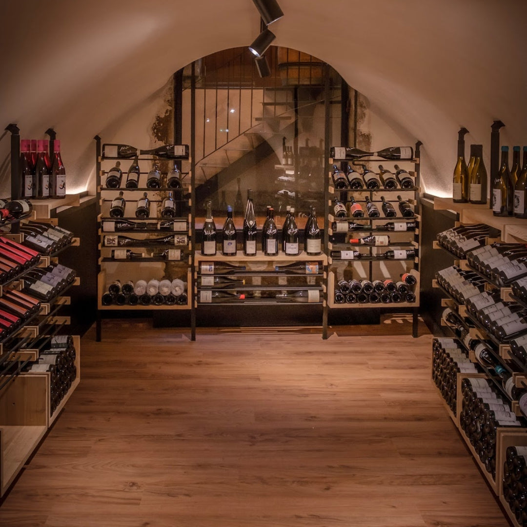 Millesime custom wine cellar storage shelving for commercial wine storage and display