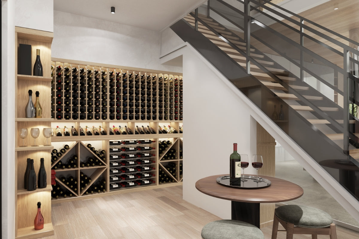 Large under the stairs wine storage cellar