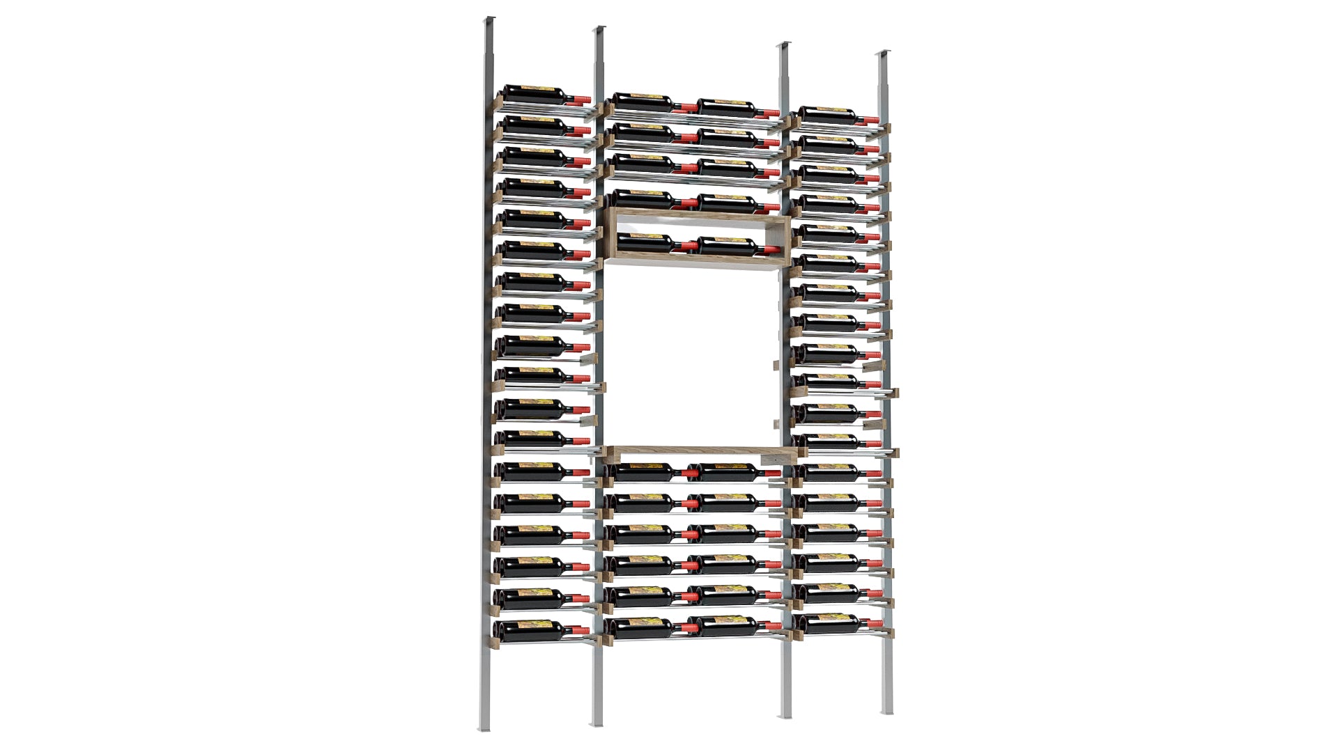 The tasting wine rack with built-in counter for wall mounting