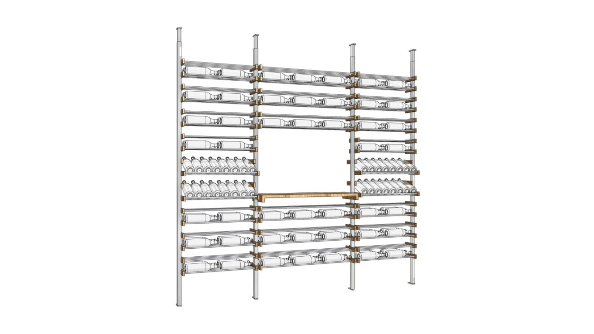 The Tasting wine wall storage shelves with built in countertop