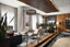 Elegant Restaurant Waiting Area With a Wall Wine Rack