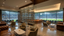 Football Stadium with VIP Sitting Area and an Accent Glass Enclosed Floating Wine Wall