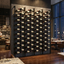 Modern Metal Wine Wall Display in a Restaurant
