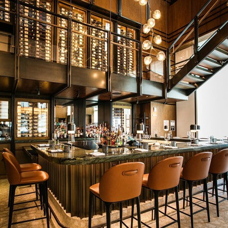 Beautiful Custom Glass Enclosed Wine Cellar at a High End Restaurant