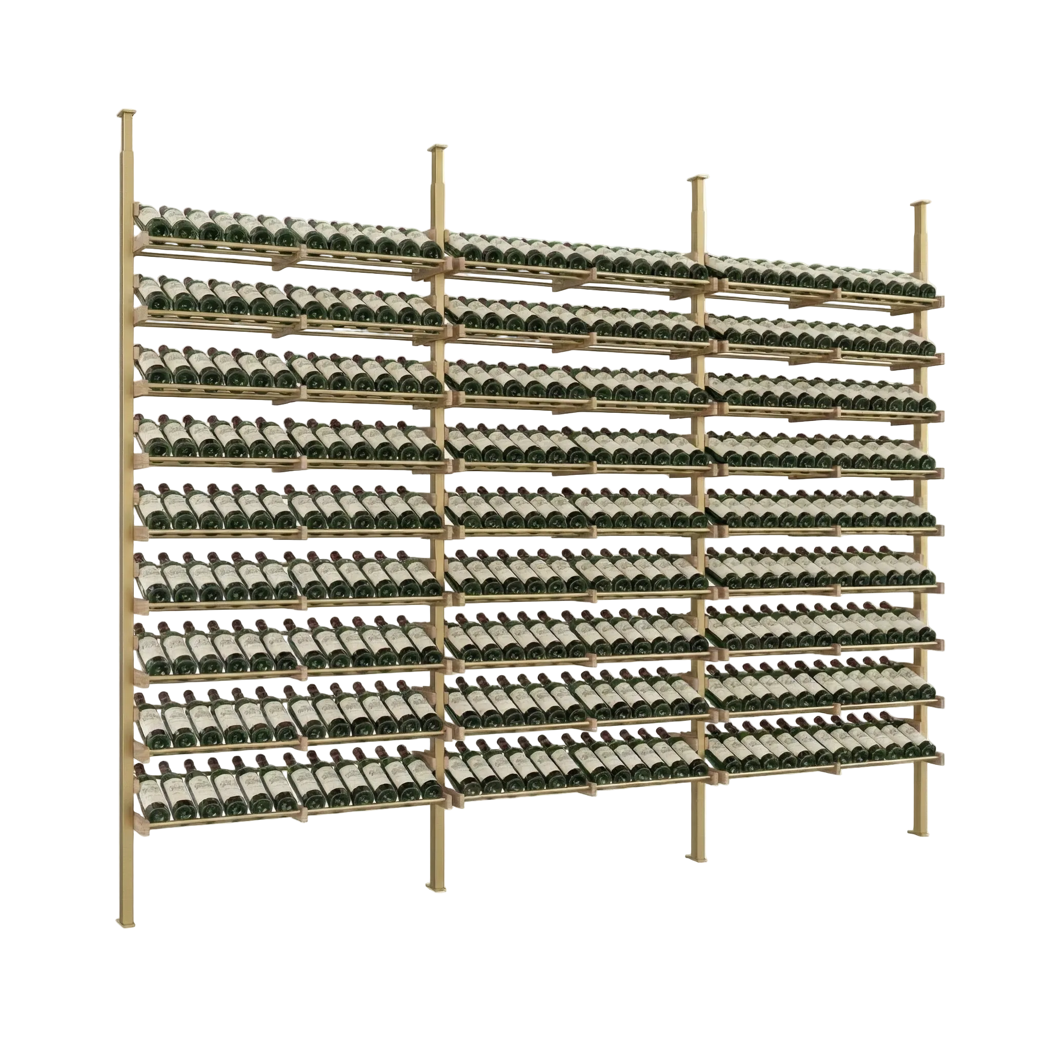 The Showcase, Walnut and Silver Metal – Millesime Modern Cellars, image size:2048x2048