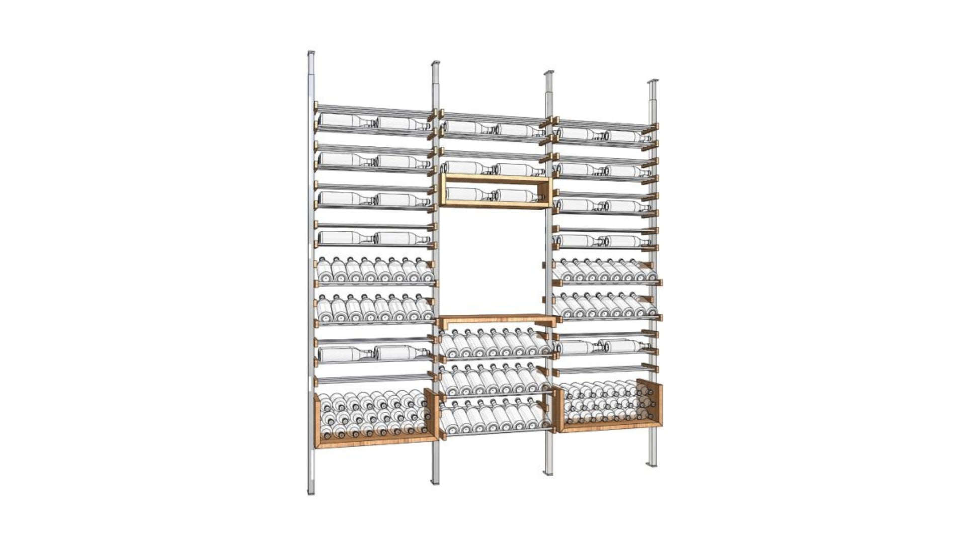 The Works, Walnut and Silver Metal – Millesime Modern Cellars