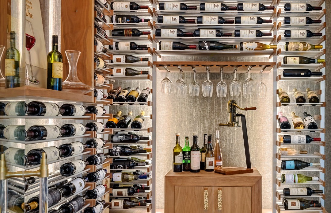 Wine Cellar Display with Metal Racks
